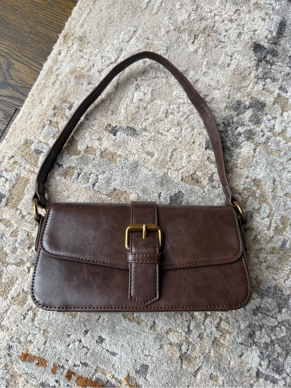 Brandy Melville Brown Buckle Shoulder Bag